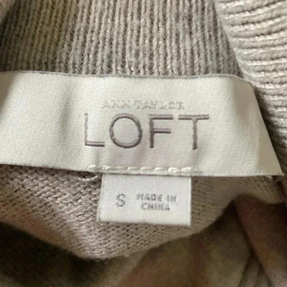 Loft Tan Cowl Turtleneck oversized Sweater - Picture 3 of 6
